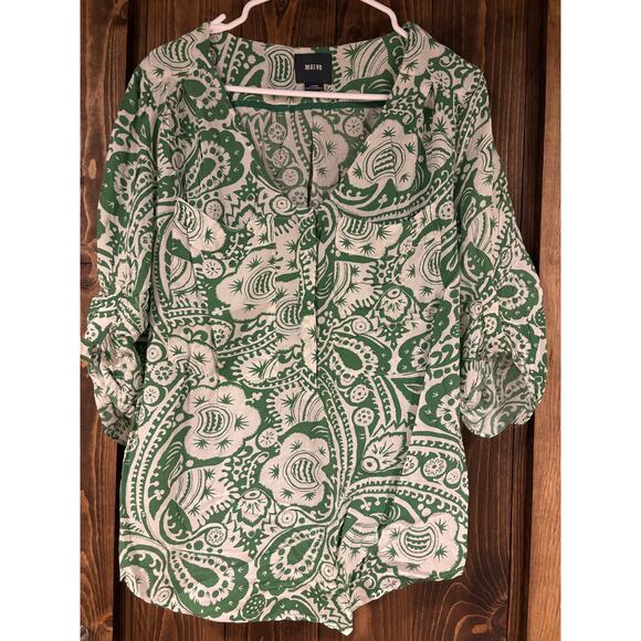Anthropologie Maeve Paisley Print Button Down Blouse Large - Picture 1 of 6